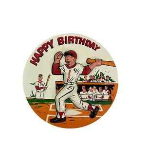 Vintage Happy Birthday Baseball Cake Topper Decoration 3D Sport Theme